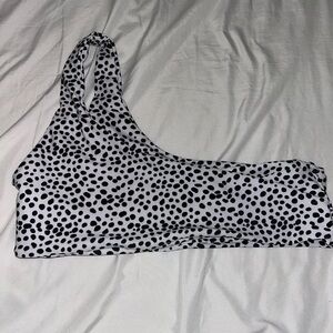 Black and White one shoulder bikini top